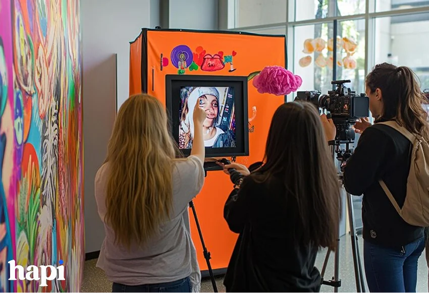 some influencers organizing a virtual art gallery