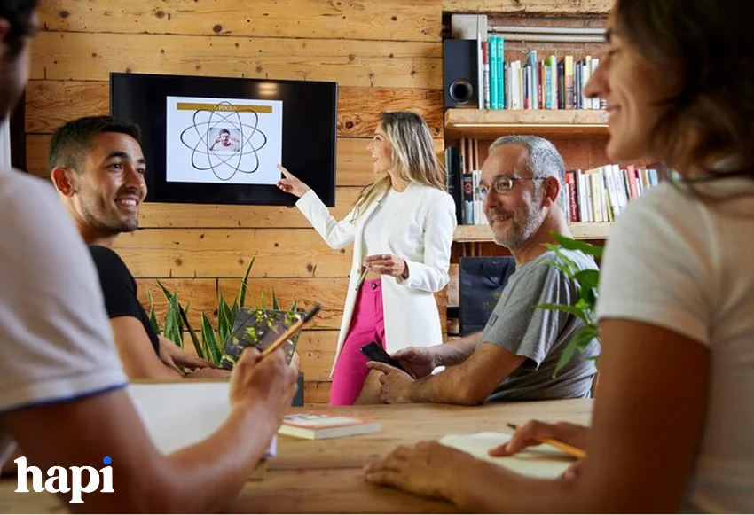 a team having a meeting for organizing an art project