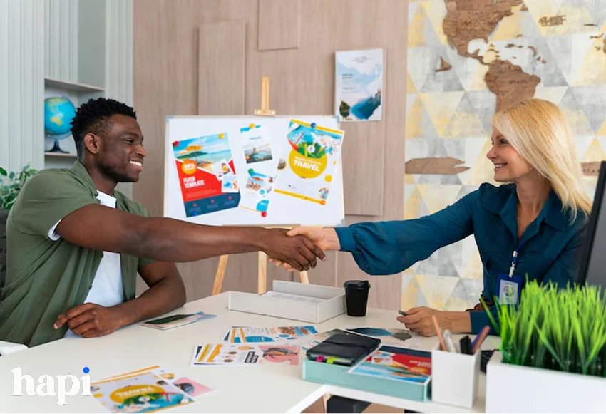 two influencers shaking hands