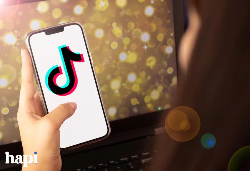 a girl using TikTok