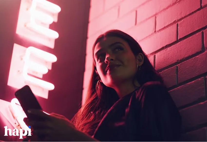 a girl using her phone