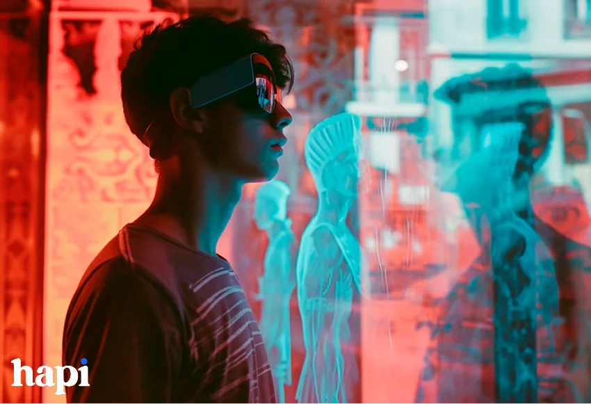 a person in virtual reality