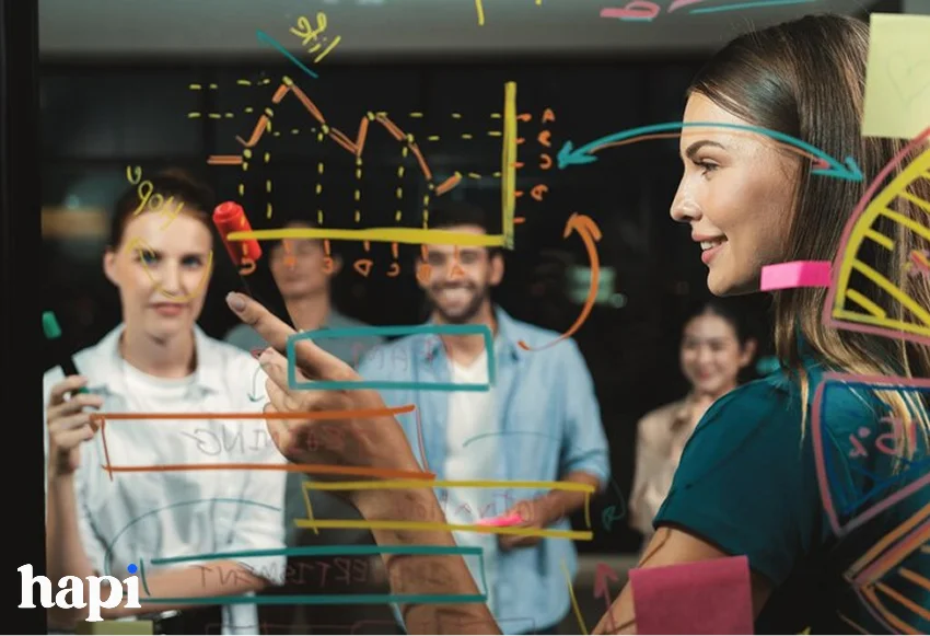 a group of people working on a task