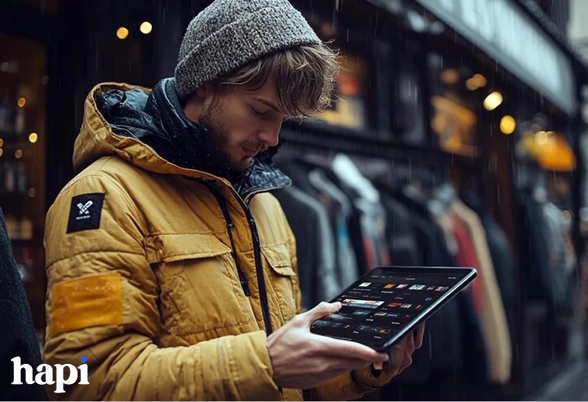 a person using a tablet