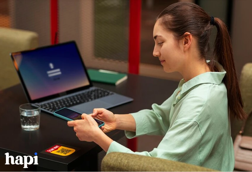 a woman using her phone