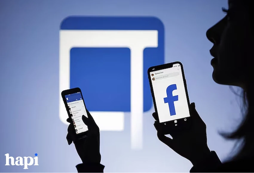 a girl using Facebook