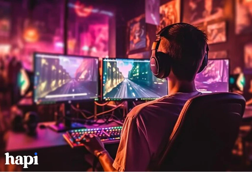 a person using multiple laptops 