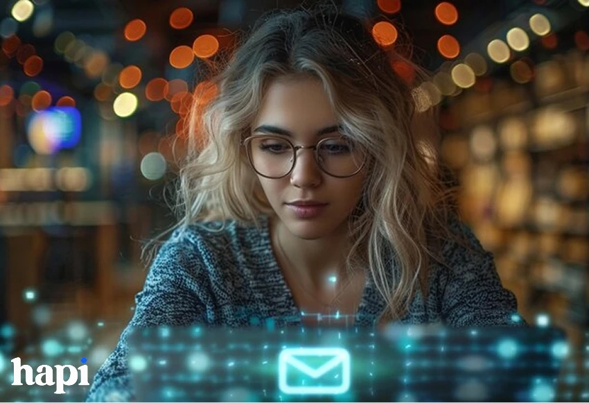 a girl working with her phone