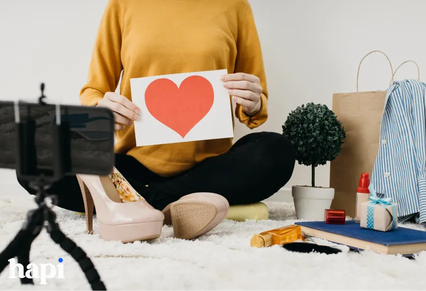 An influencer showcasing clothes in front of camera