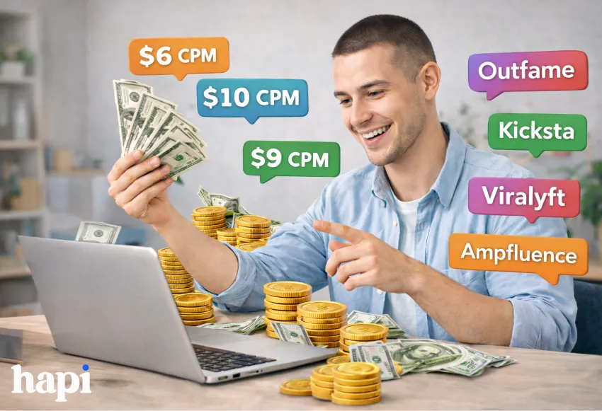 a man working on a laptop while holding money